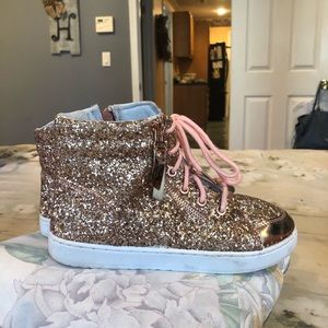 Rose Gold Hi top sneakers